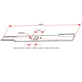 Nož kosačice L 400 mm univerzalni