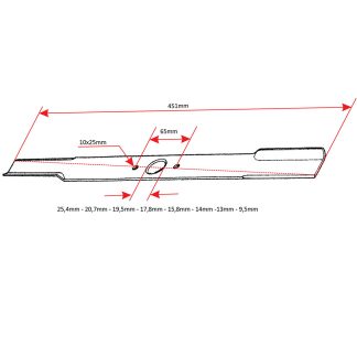 Nož kosačice L 451 mm univerzalni