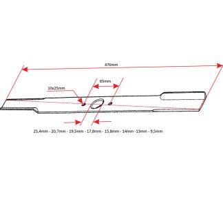 Nož kosačice L 476 mm univerzalni