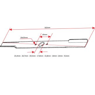 Nož kosačice L 502 mm univerzalni