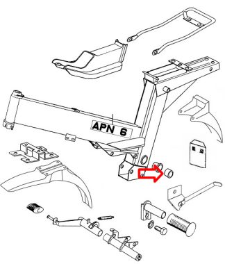 Čaura zadnjih vila Tomos APN fi 24x28x25 mm or