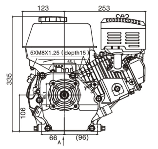 Motor LONCIN G200F 6.5ks tip-A D=20mm L=53mm
