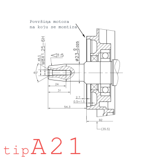 Motor LONCIN G270F 9ks tip-A21 konusna radilica