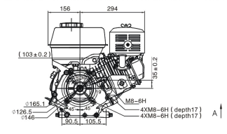 Motor LONCIN G390FD 389cm3 tip-L D=22mm L=106cm konus elektrostart