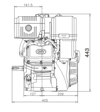 Motor LONCIN G270F 270cm3 tip-A D=25mm L=62mm