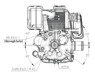 Motor LONCIN LC 2V78F 678cm3 18ks TIP-B1 D=35mm L=98mm V-TWIN