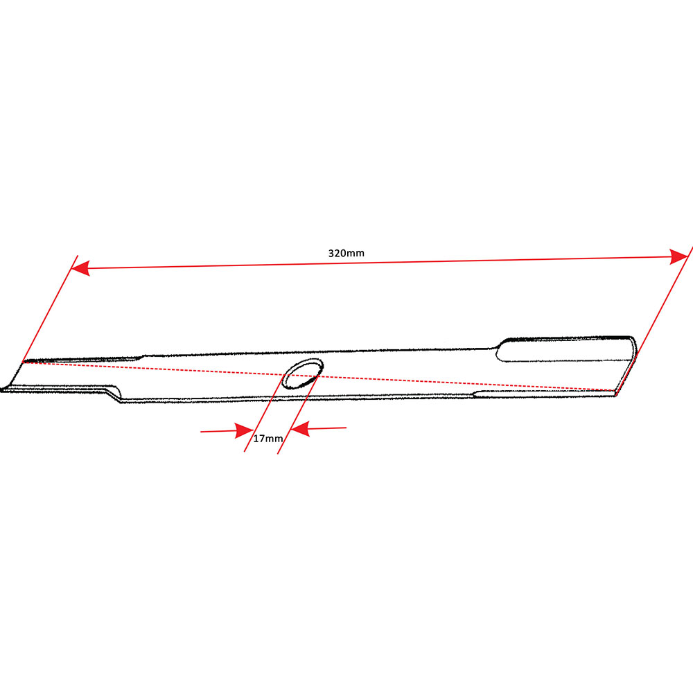 Nož kosačice L 320 mm fi 17 mm Alko THORP - Slika 2