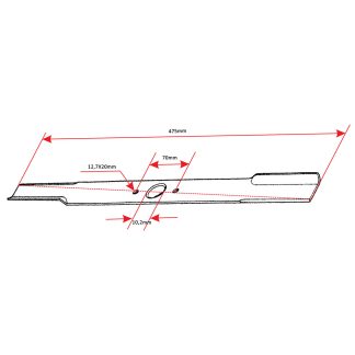 Nož kosačice L 480 mm fi 10,2mm Alko