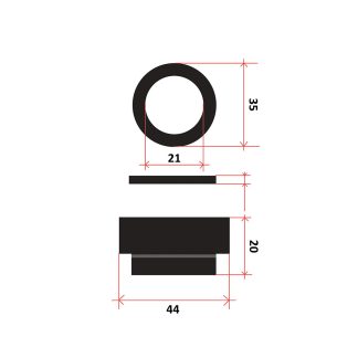 Semering vodene pumpe WP 30 (Kineske) 21x35/45x29 mm