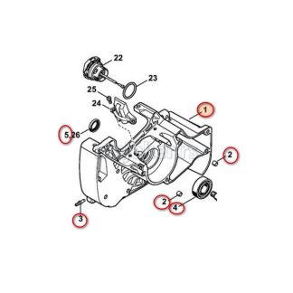 Kućište motora MS 382 Levo STIHL