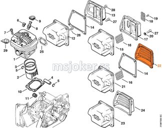 Poklopac auspuha 064 066 MS 640 650 660 STIHL