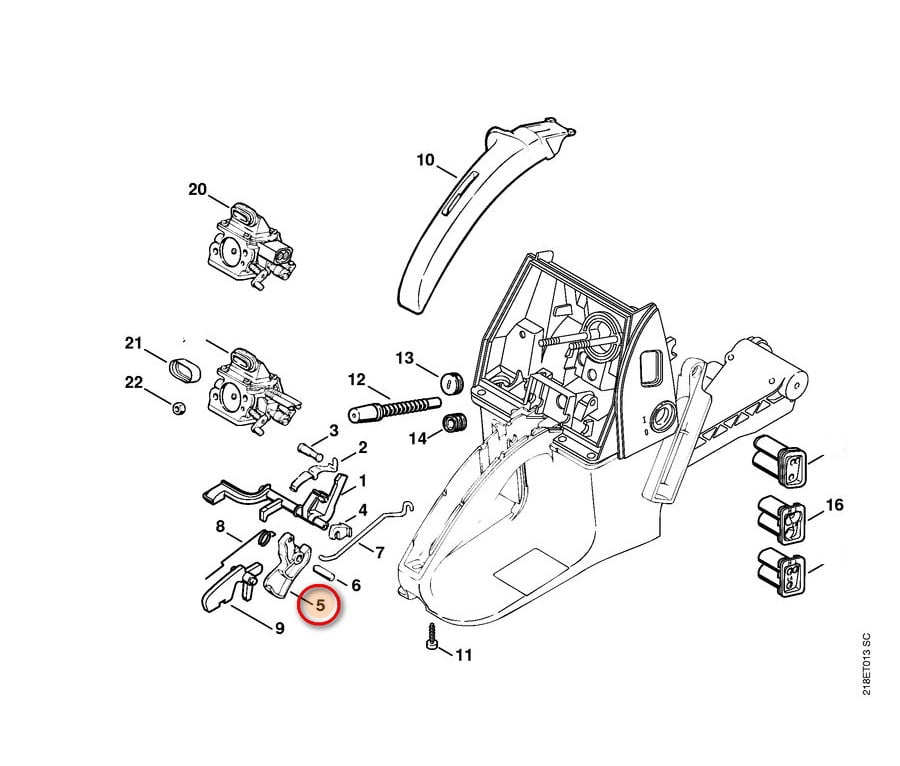 Poluga gasa 064 066 MS 640 650 660 PVC STIHL