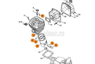 Cilindar sa klipom MS 780 880 60mm STIHL