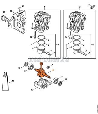 Radilica 029 039 MS 290 310 390 STIHL