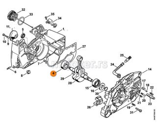 Ležaj radilice MS 360/461 Levi