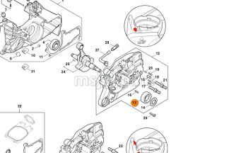 Ležaj radilice MS 651/661 17x41x14 Desni