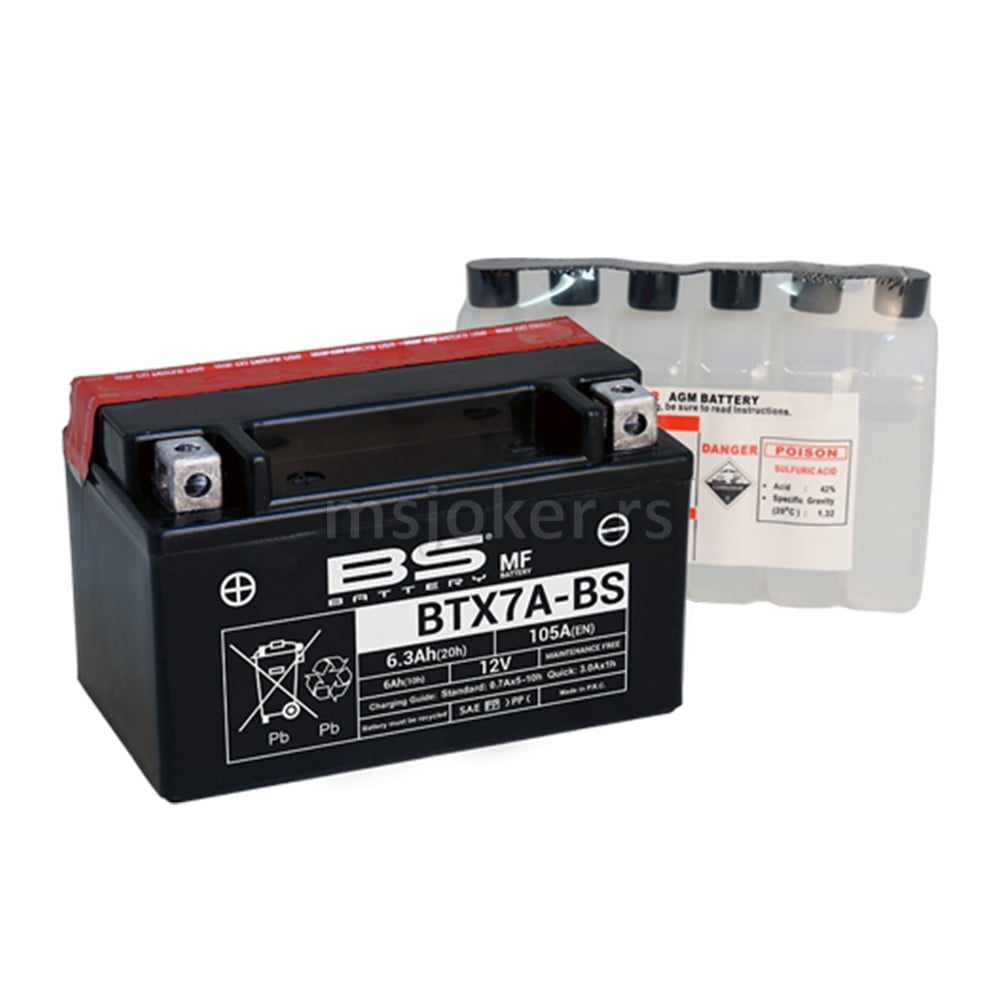 Akumulator BS 12V 6Ah l gel BTX7A-BS levi plus (150x87x93) 90A